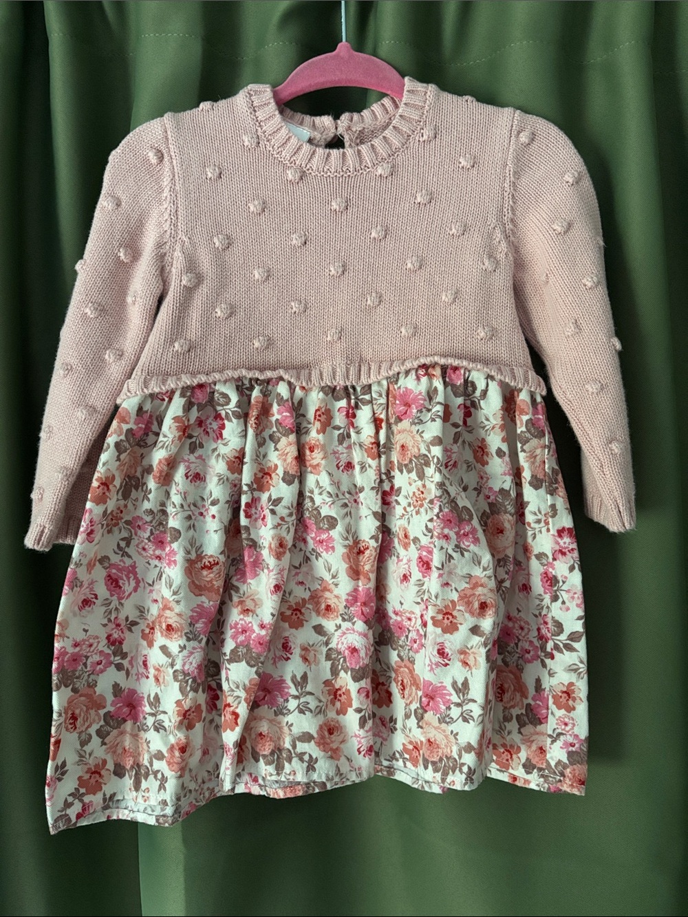 iris & ivy Pink Knit Top Floral Dress